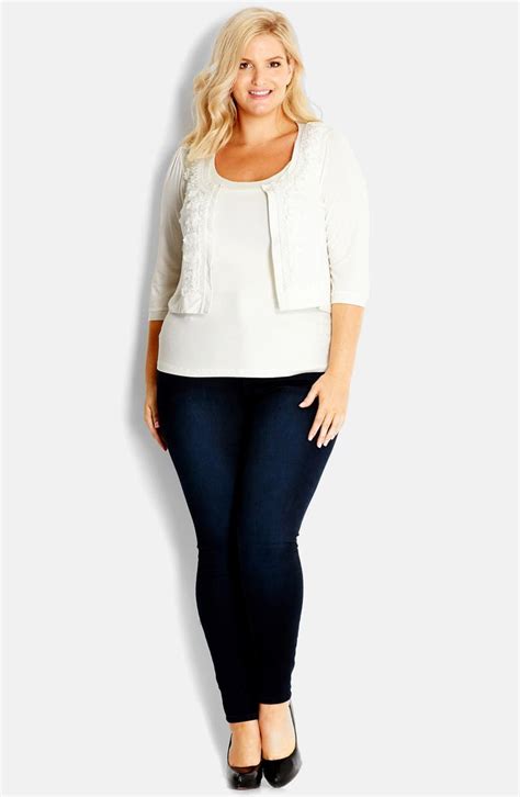 City Chic Fancy Cropped Knit Cardigan Plus Size Nordstrom