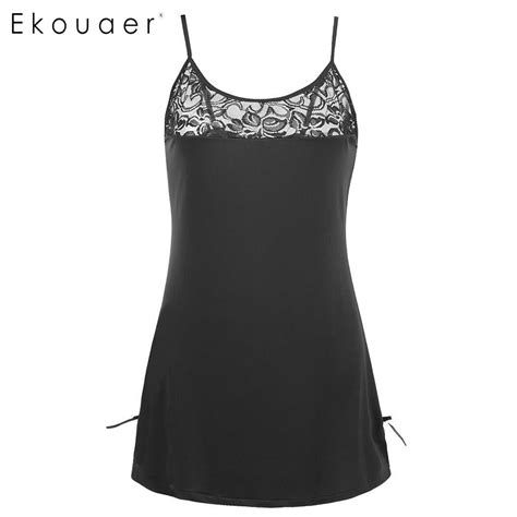 Ekouaer Plus Size Sexy Nightdress Backless Lingerie Sleep Dress Women