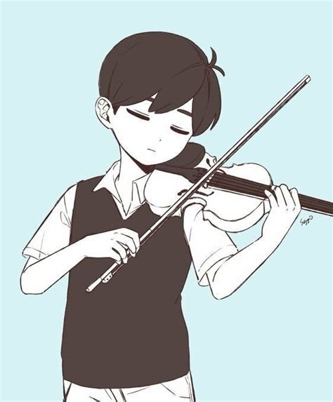 Pin by 𝙼𝙾𝙾𝙽 𖤩 on ﾟ ୨ Omori ୧ﾟ Violin art drawing