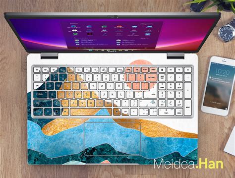 Laptop Skin For Dell Inspiron Personalized Customizable Marble Vinyl