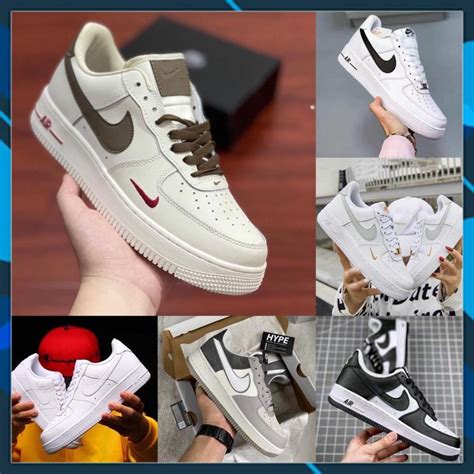 Giày thể thao AF1 trắng vạch nâu Hot trend nam nữ Giày FORCE 1 trắng nâu dùng đi học tập gym