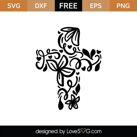 Free Flourish Cross SVG Cut File | Lovesvg.com