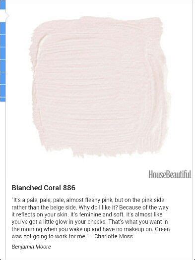 Blanched Coral Ben Moore The Palest Of Pinks Bedroom Paint Schemes Room Paint Bedroom