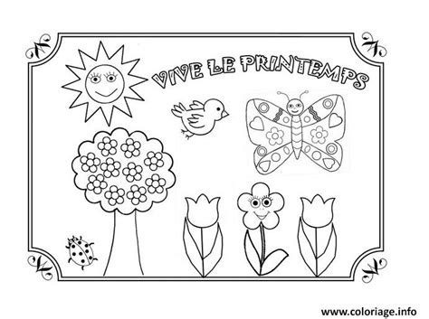 Coloriage Vive Le Printemps Maternelle Jecolorie