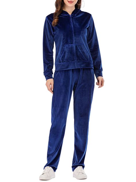 Youloveit Women Tracksuit Hoodies Sweatshirt Pant Velour Tracksuit