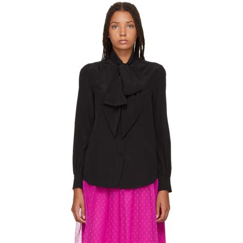 Marc Jacobs Black Pussy Bow Shirt Marc Jacobs