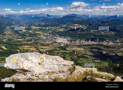 Elevated View Of The City Of Gap In Summer Hautes Alpes Alps Stock