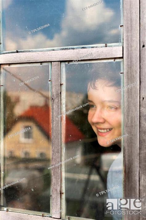 Girl Peeping In Window