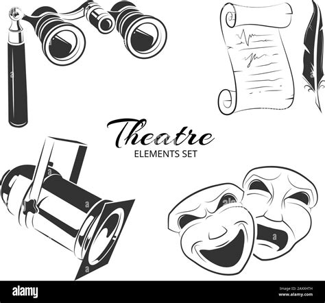 Vector Elements For Theatre Logo Theater Labels Signs Or Theater