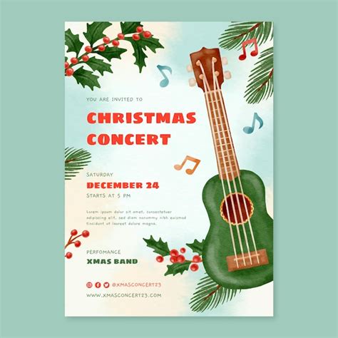 Free Vector | Christmas concert invite template