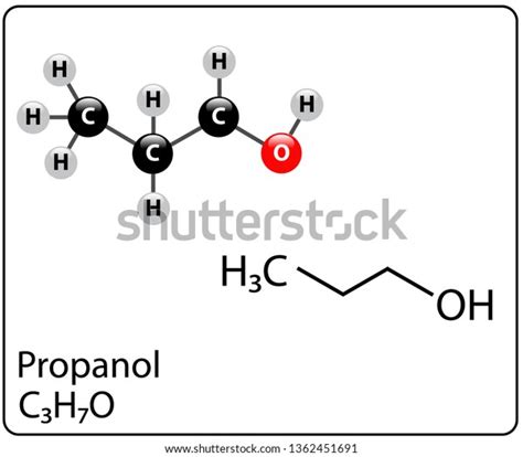 Propanol Molecule Structure Stock Vector Royalty Free