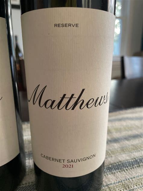 2021 Matthews Cabernet Sauvignon Reserve Usa Washington Columbia