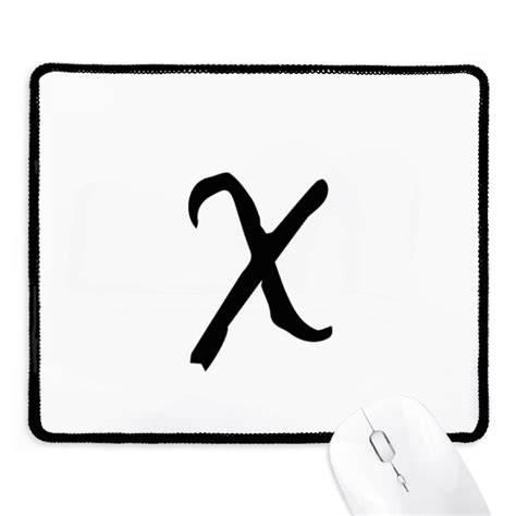 Greek Alphabet Chi Black Mousepad Stitched Edge Mat Rubber Gang Pad