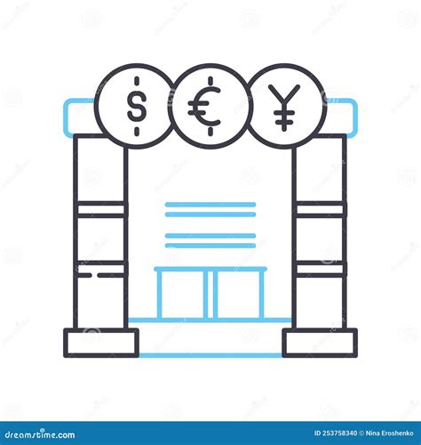 Brokerage Firm Lijnpictogram Overzicht Symbool Vector Illustratie