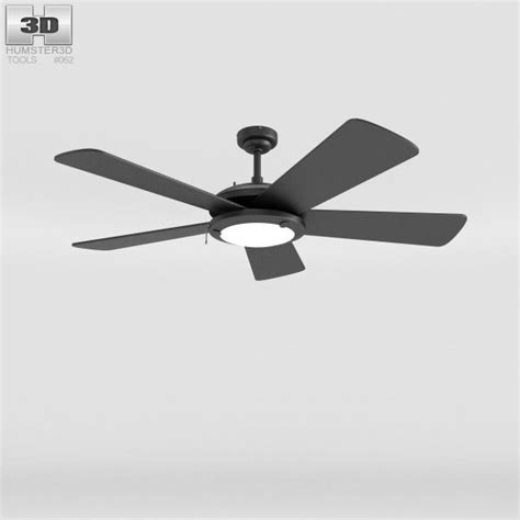 Ventilador De Techo Negro Modelo 3D 20 3ds C4d Fbx Lwo Ma Obj