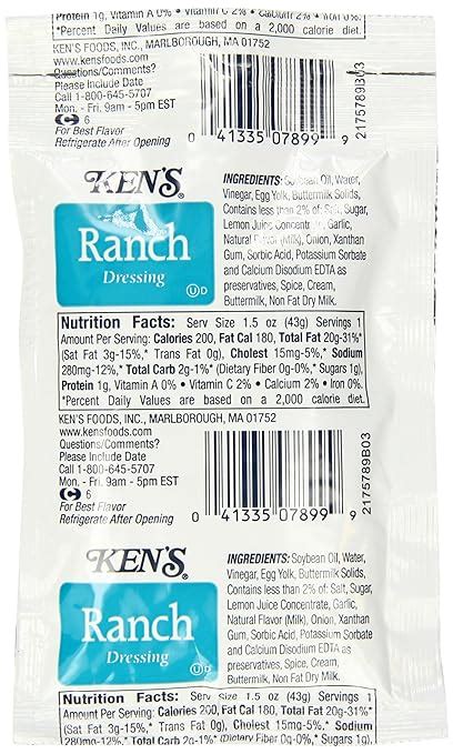 Ken S Ranch Dressing Nutrition Facts | Besto Blog