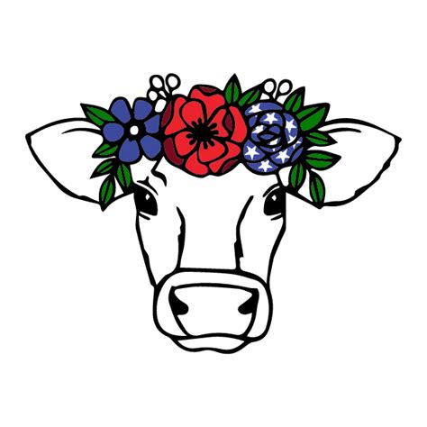 Cow Face 4th Of July Svg Png Dxf Eps Free Svg