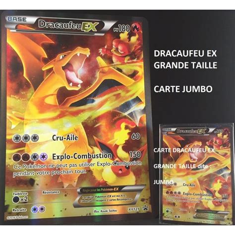 italien présentation cadeau grande carte mega dracaufeu ex traverser