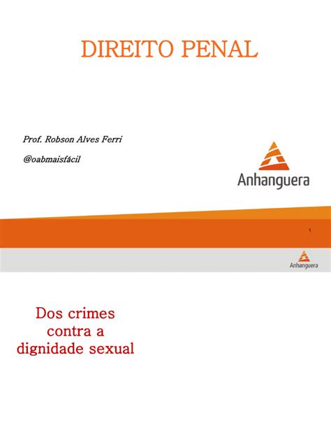 Aula 4 Crimes Contra A Dignidade Sexual Pdf Assédio Sexual Crimes