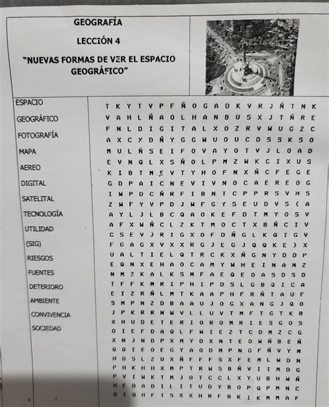 Nuevas formas de ver el espacio geográfico sopa de letras geográfia