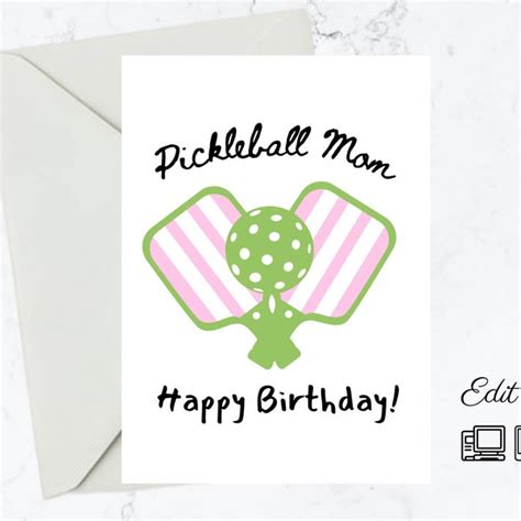 Pickleball Card Birthday Etsy