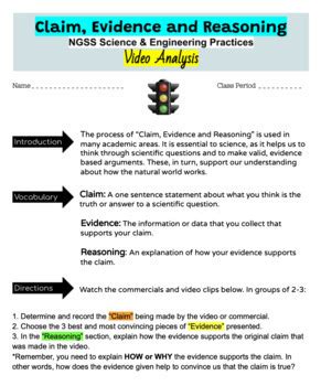 FUNNY CER Activity Commercial Claim Evidence Reasoning Analysis STEM