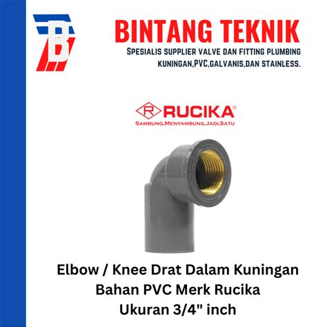 Jual Elbow Knee Drat Dalam Kuningan Pvc Rucika Inch Shopee