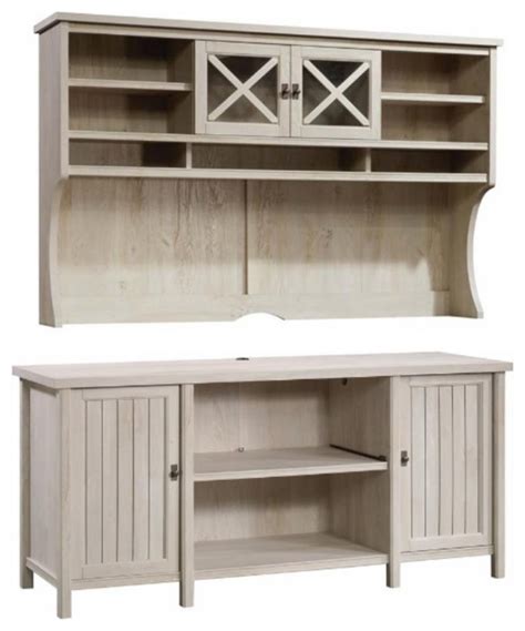 Home Square Piece Set With Credenza Large Hutch In Chalked Chestnut