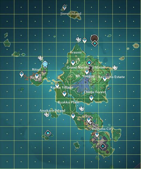 Inazuma Treasure Compass Grid Updated With Tsurumi Island R Genshin Impact