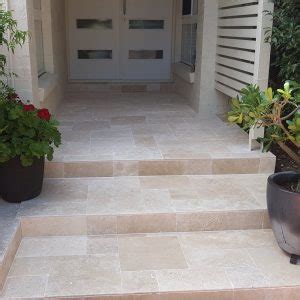 Mm Classic Linen Travertine French Pattern Tiles Tumbled Unfilled