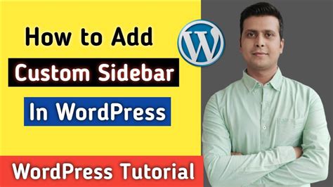 How To Add Custom Sidebar In Wordpress Youtube