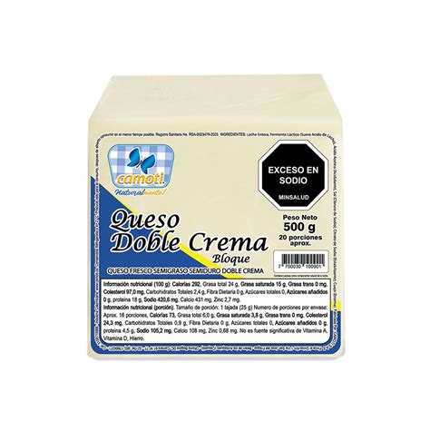Queso Doble Crema Bloque 500 G Camoti Sas