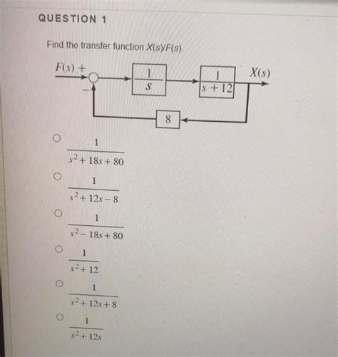 Solved Find The Transfer Function X S F S Chegg