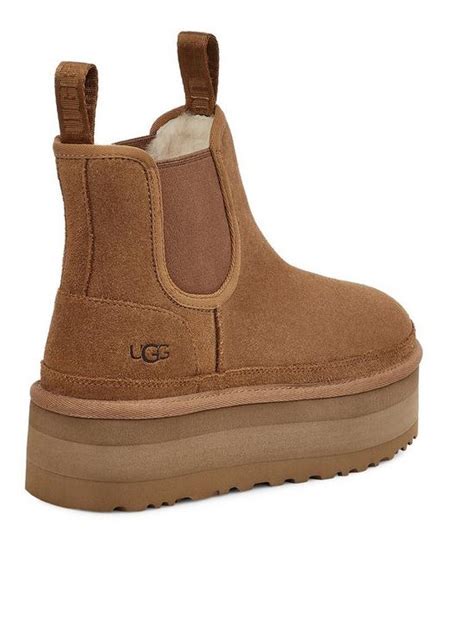 Ugg Neumel Platform Chelsea Ankle Boots Chestnut Uk