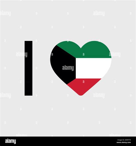 I Love Kuwait Country Flag Vector Icon Illustration Stock Vector Image