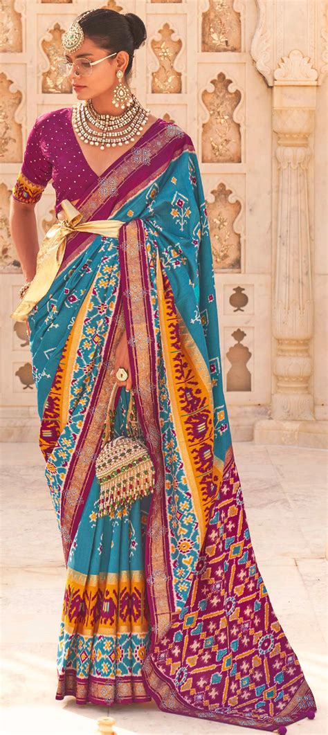 Reception Wedding Blue Color Dolla Silk Fabric Saree 1859467