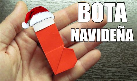 Como hacer un BOTA DE SANTA CLAUS adornos navideños Origamis de papel