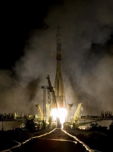 Russian Us Crew Heads For Space Station