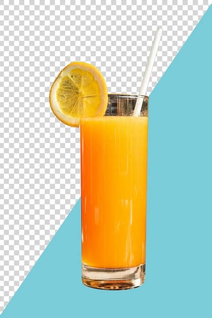 Premium Psd A Orange Juice Glass Transparent Background