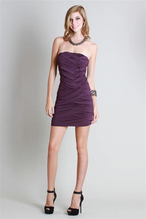 Purple Criss Crossing Tube Dress Aquarius Brand