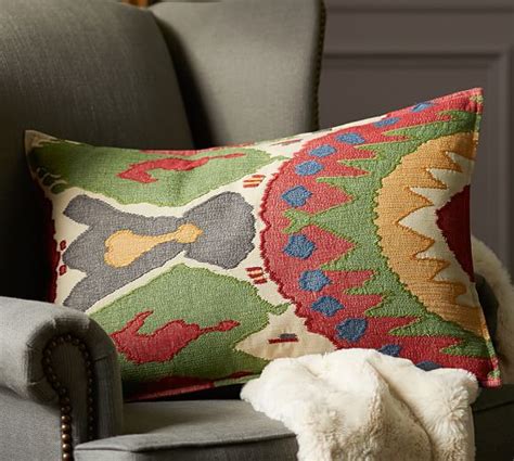 Michaela Ikat Lumbar Decorative Pillow Cover Pottery Barn