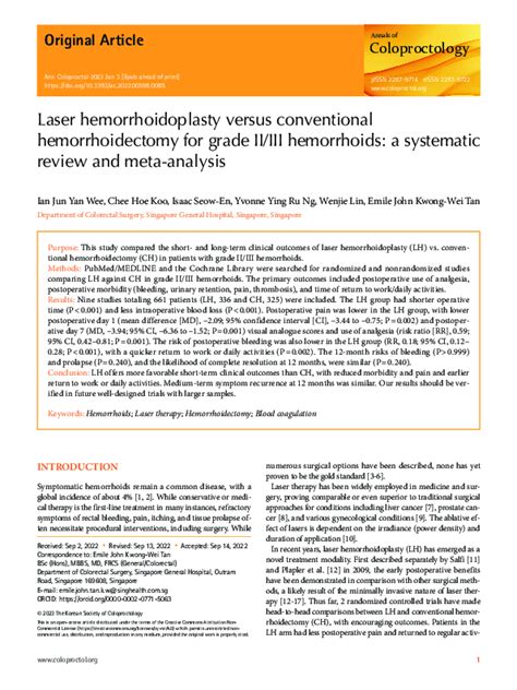 Pdf Laser Hemorrhoidoplasty Versus Conventional Hemorrhoidectomy For