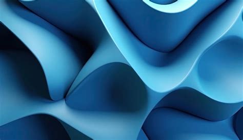 Premium AI Image | 3d blue geometric wallpaper in the style of rounded forms