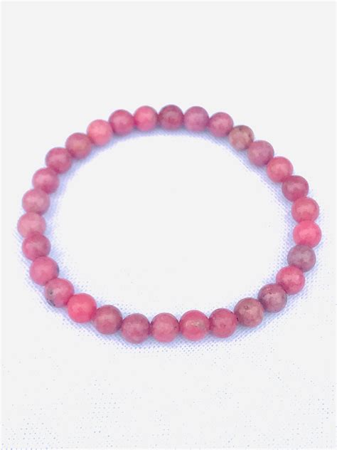 Tumbled Stone Bracelets Wholesale Rhodonite 6mm Round Bead Bracelet