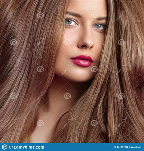 Hairstyle Beauty And Hair Care Beautiful Woman With Long Natural Brown Hair Glamour Portrait