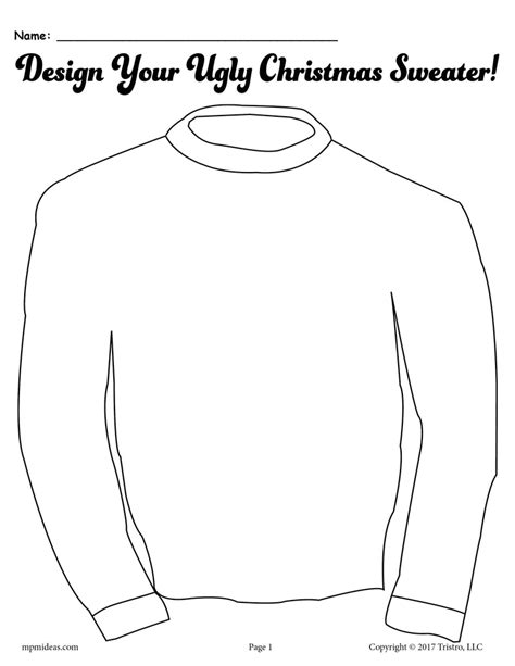 Printable Ugly Sweater Coloring Page