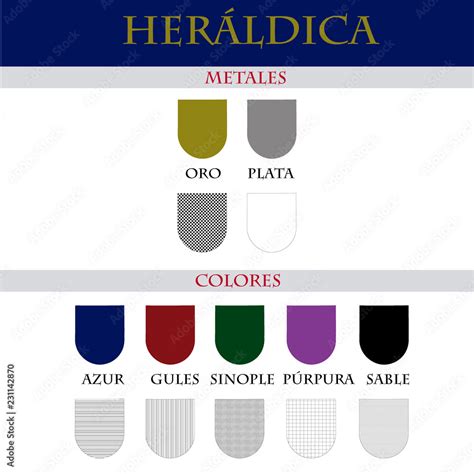 Heráldica Esmaltes Metales y colores Stock Vector Adobe Stock