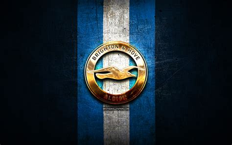 Download wallpapers Brighton Hove Albion FC, golden logo, Premier ...