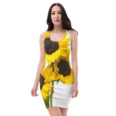 Sunflower Dress Women Etsy