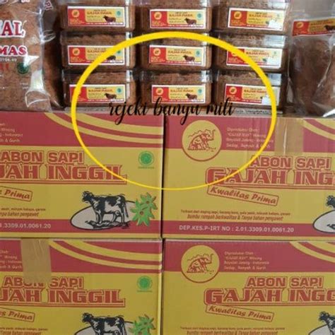 Jual Abon Sapi Asli Boyolali Kwalitas Prima Gram Cap Gajah Inggil